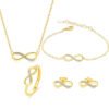 "Infinity Love" 8-Shape Crystal Necklace – Gold Tone
