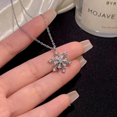 Spinning Snowflake" 925 Sterling Silver Necklace - Unique and Hypoallergenic