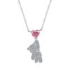 “Pink Guardian” 925 Sterling Silver Pink Heart Bear Necklace